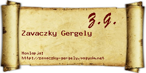 Zavaczky Gergely névjegykártya